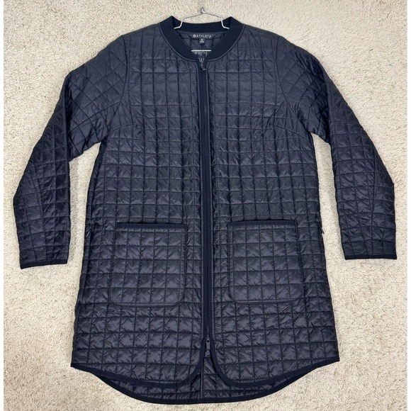 Athleta Women's Grandview Primaloft Shell Jacket Black Nylon Wind Resistant Sz M - Picture 4 of 13